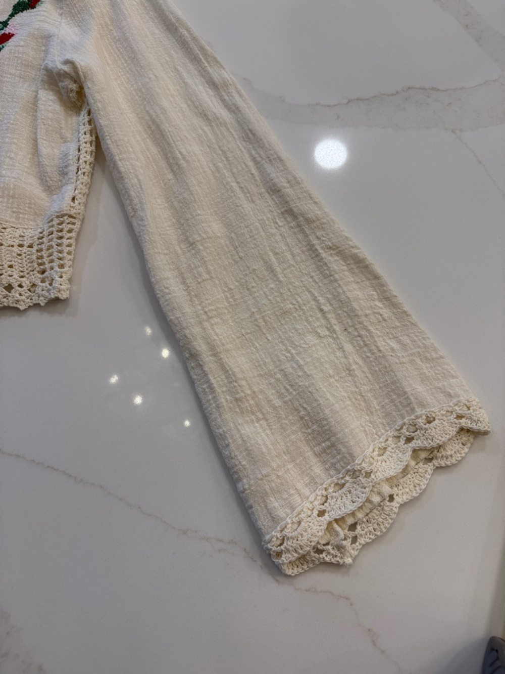 gimmicks by BKE Cream Cropped Knit Cardigan with Floral Embroidery - Picture 7 of 7